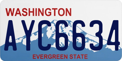 WA license plate AYC6634