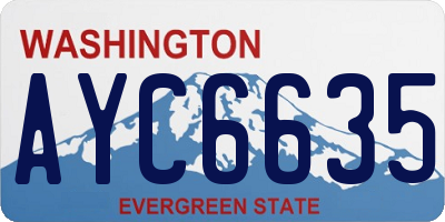 WA license plate AYC6635