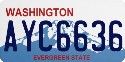 WA license plate AYC6636