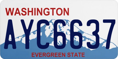 WA license plate AYC6637
