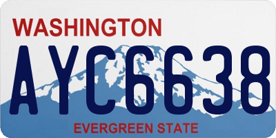 WA license plate AYC6638