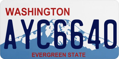 WA license plate AYC6640