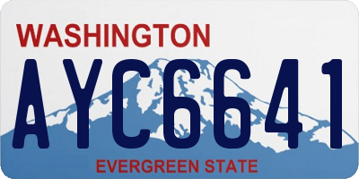WA license plate AYC6641