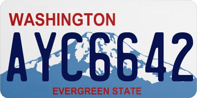 WA license plate AYC6642