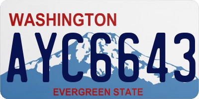 WA license plate AYC6643