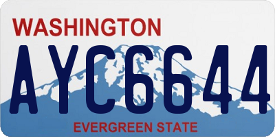 WA license plate AYC6644