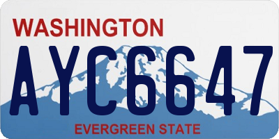 WA license plate AYC6647