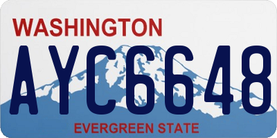 WA license plate AYC6648