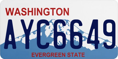 WA license plate AYC6649