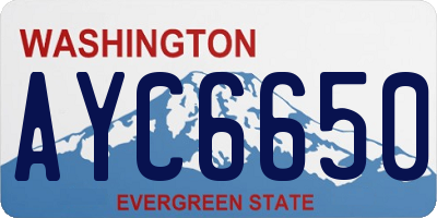 WA license plate AYC6650