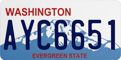 WA license plate AYC6651