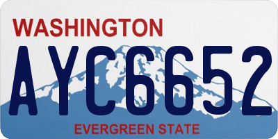 WA license plate AYC6652