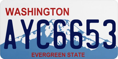 WA license plate AYC6653