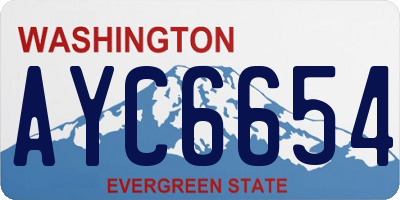 WA license plate AYC6654