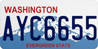 WA license plate AYC6655