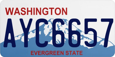 WA license plate AYC6657