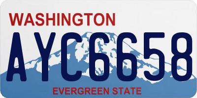 WA license plate AYC6658