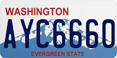 WA license plate AYC6660