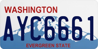 WA license plate AYC6661