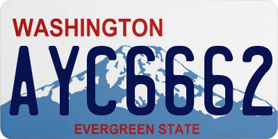 WA license plate AYC6662