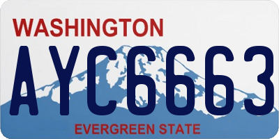 WA license plate AYC6663