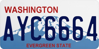 WA license plate AYC6664