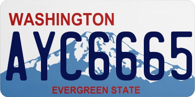 WA license plate AYC6665