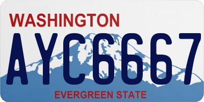 WA license plate AYC6667