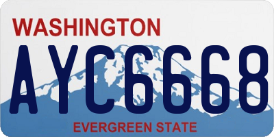 WA license plate AYC6668