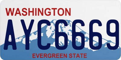 WA license plate AYC6669
