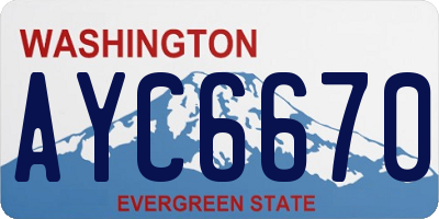 WA license plate AYC6670