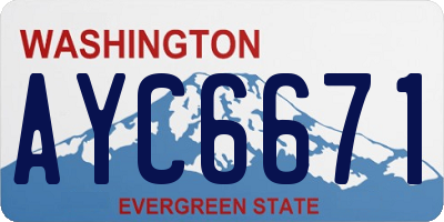WA license plate AYC6671