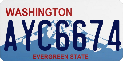 WA license plate AYC6674