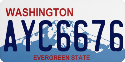 WA license plate AYC6676