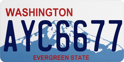 WA license plate AYC6677