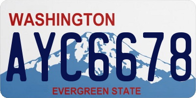 WA license plate AYC6678