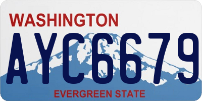 WA license plate AYC6679