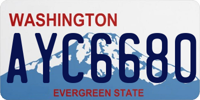WA license plate AYC6680