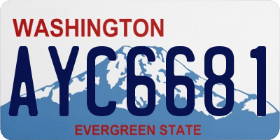 WA license plate AYC6681