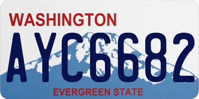 WA license plate AYC6682
