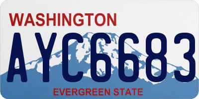 WA license plate AYC6683