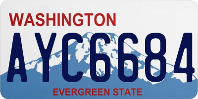 WA license plate AYC6684