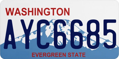 WA license plate AYC6685