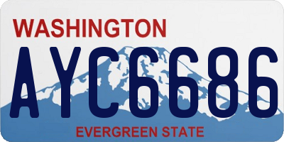 WA license plate AYC6686