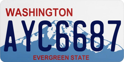 WA license plate AYC6687