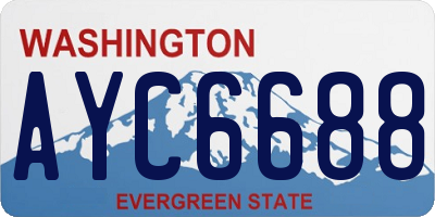 WA license plate AYC6688