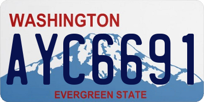 WA license plate AYC6691