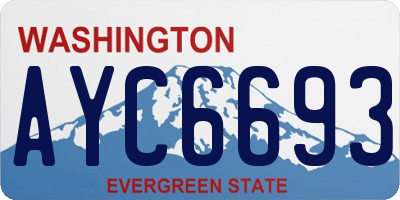 WA license plate AYC6693