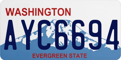 WA license plate AYC6694