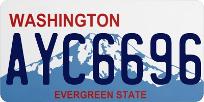 WA license plate AYC6696